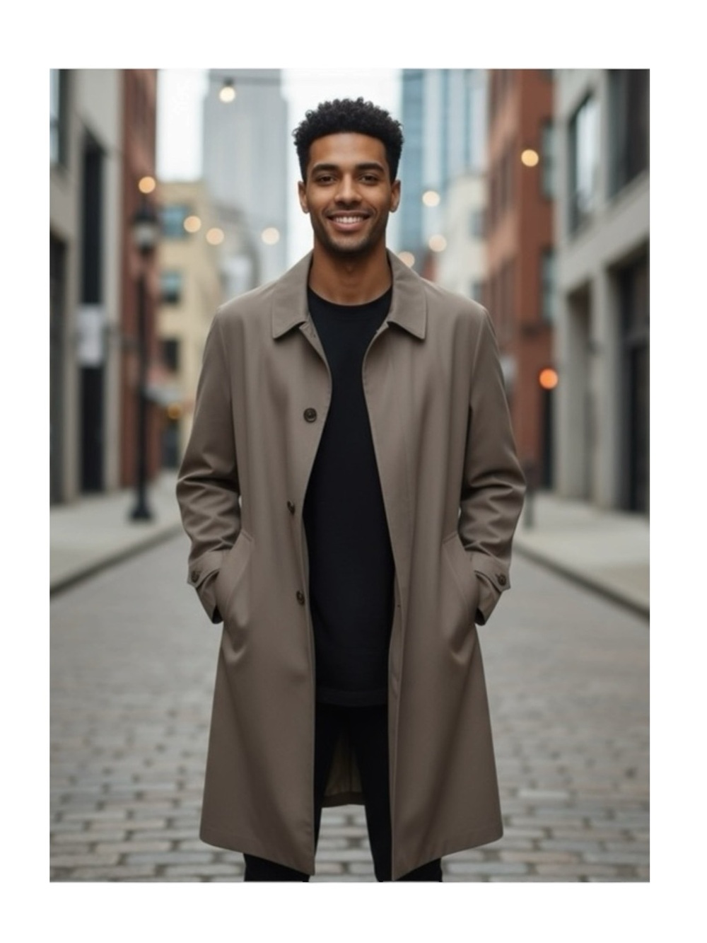 Vintage: Giorgio Balestro ֍ Made in Italy Full Wool Trench Coat ֍ Taupe ֍ 38R ֍